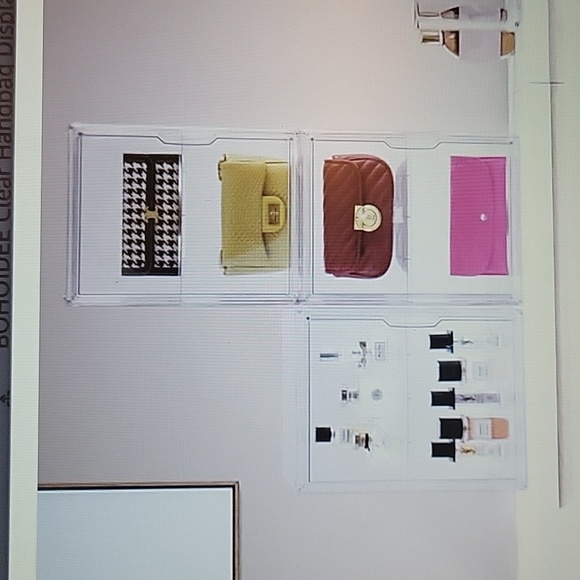 Bohoidee 2 pc clear handbag display case 2 layers large acrylic organizer New - Picture 2 of 5
